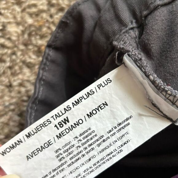 Gloria Vanderbilt Pants Sadie Slim Leg Low Rise Gray New Womens Size 18 - Picture 11 of 11